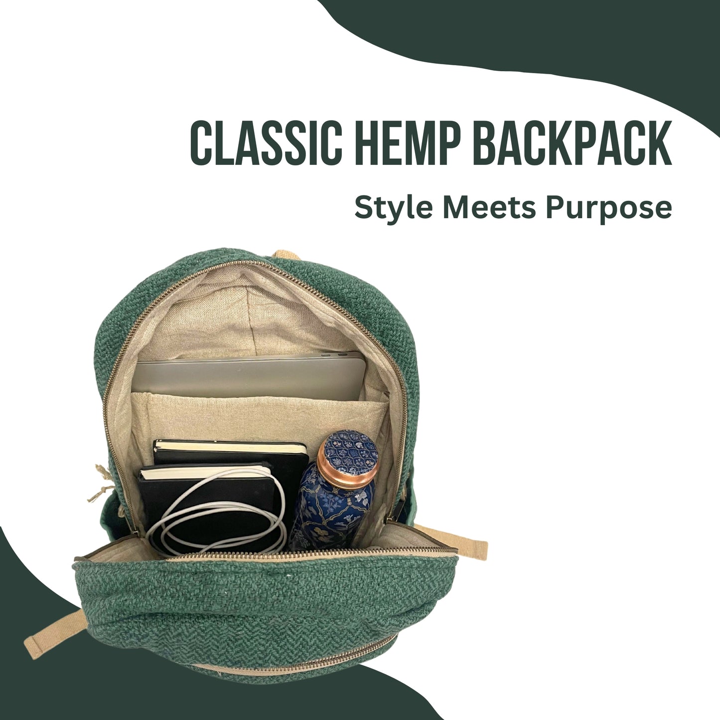 Classic Hemp Backpack - Green