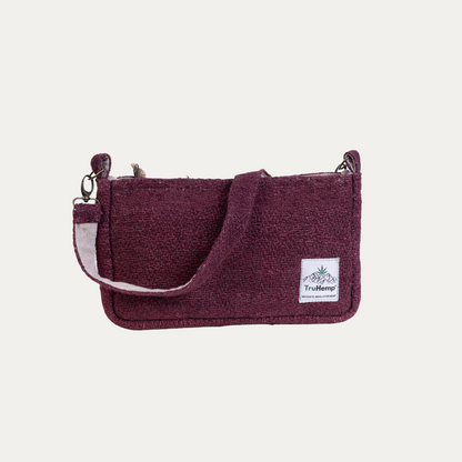 Luna Hemp Shoulder Bag - Dark Wine