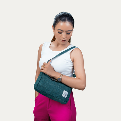 Luna Hemp Shoulder Bag - Green