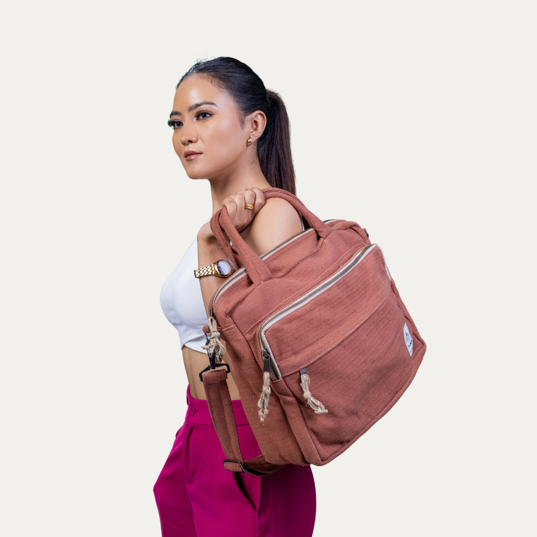 Hemp Laptop Side Bag - Brown