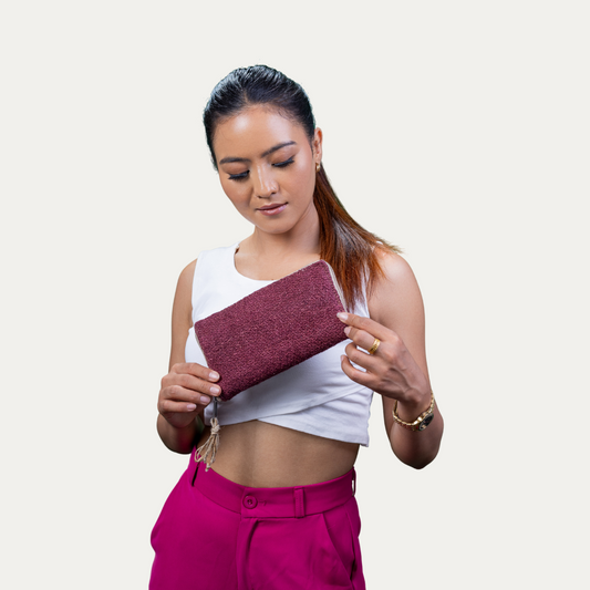 Maya Hemp Wallet - Dark Wine
