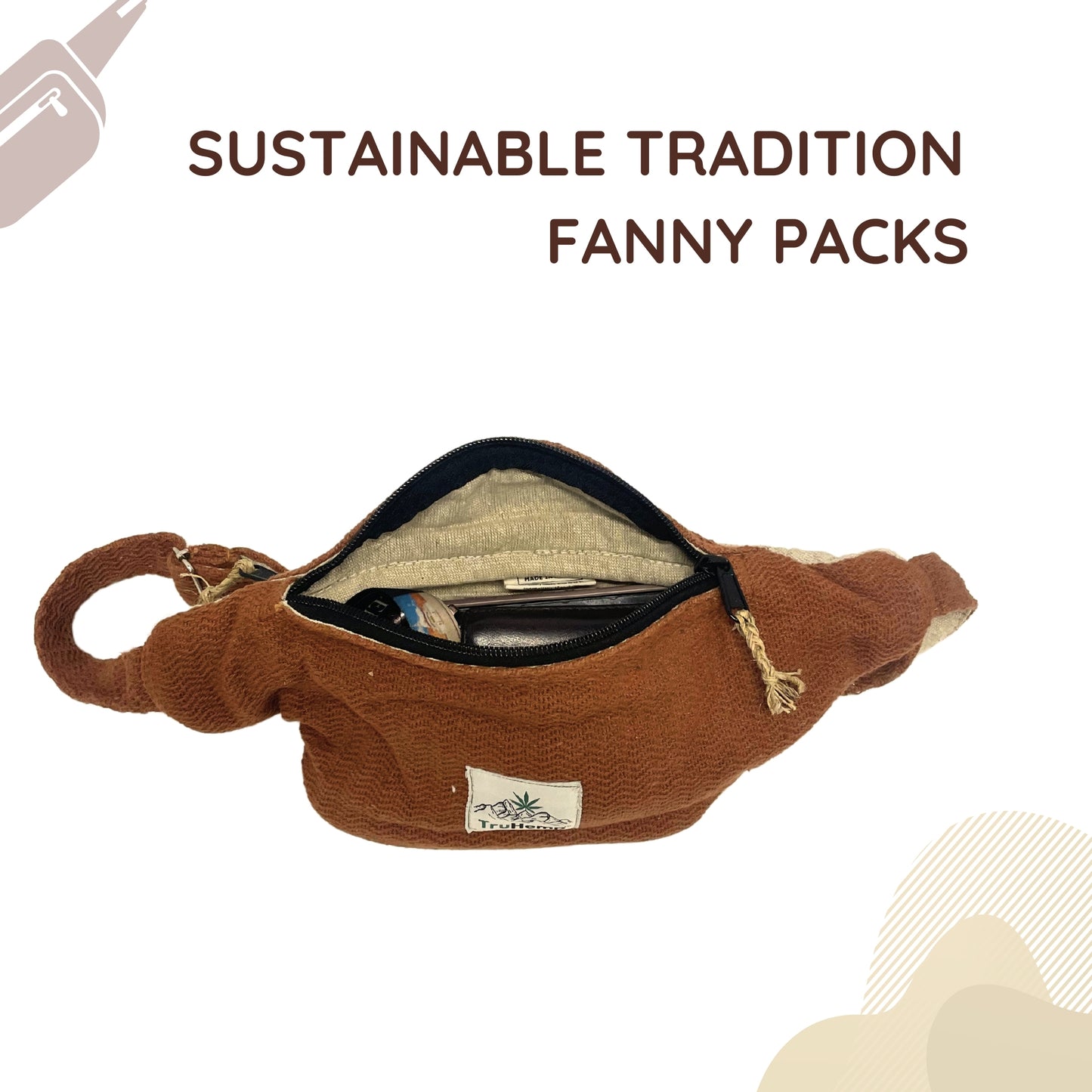 Hemp Fanny Pack - Brown