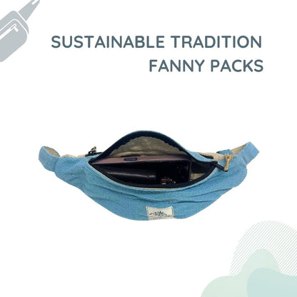 Hemp Fanny Pack - Sky Blue