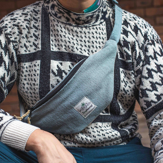 Hemp Fanny Pack - Arctic Blue