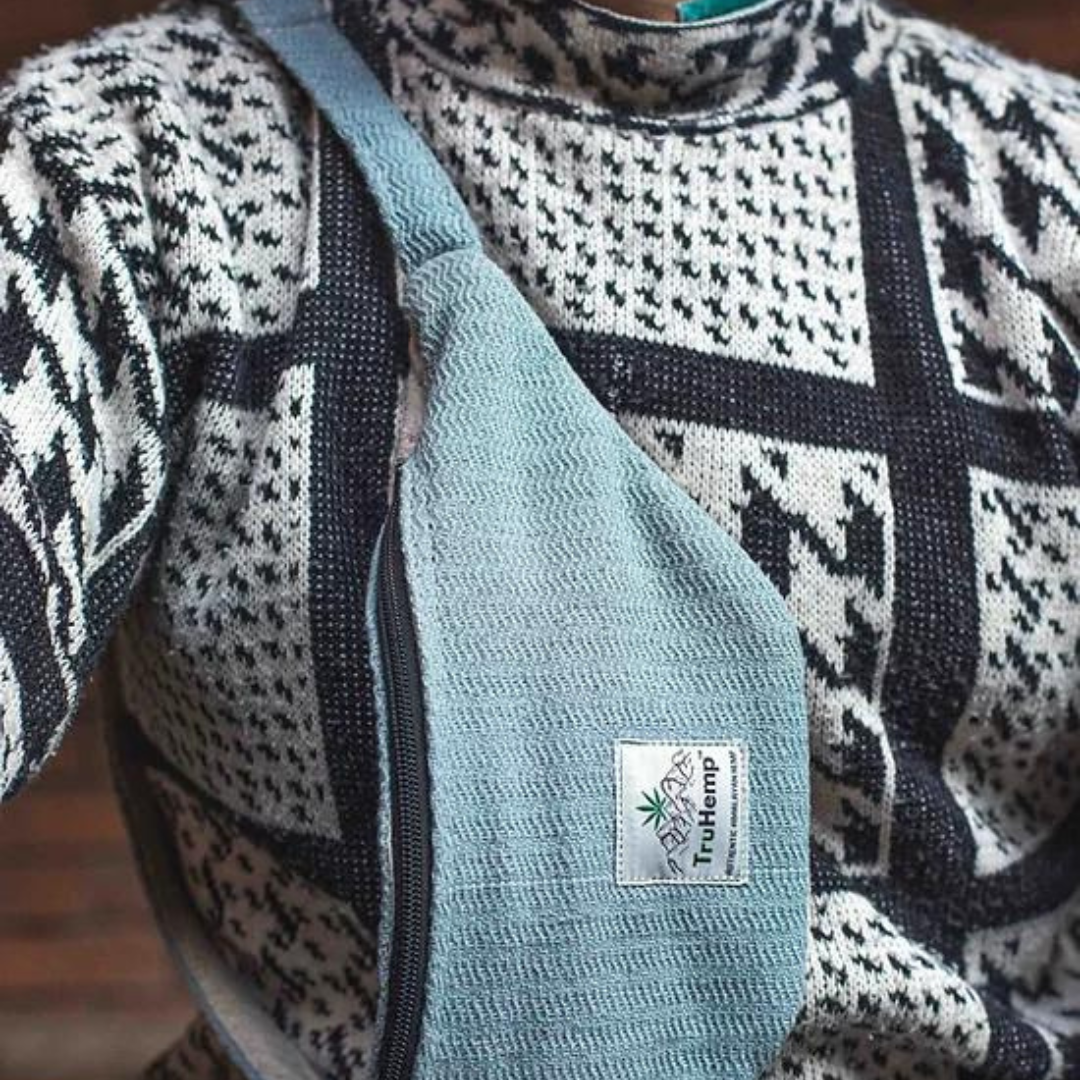 Hemp Fanny Pack - Arctic Blue