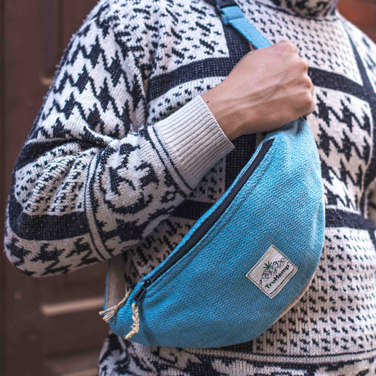 Hemp Fanny Pack - Sky Blue