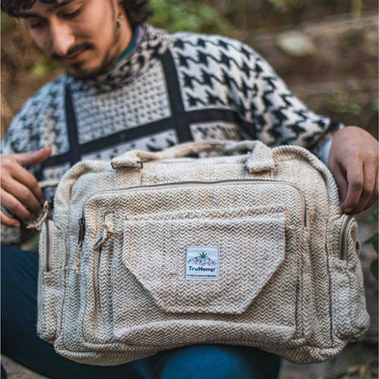 Hemp Laptop Briefcase Bag - Natural Hemp