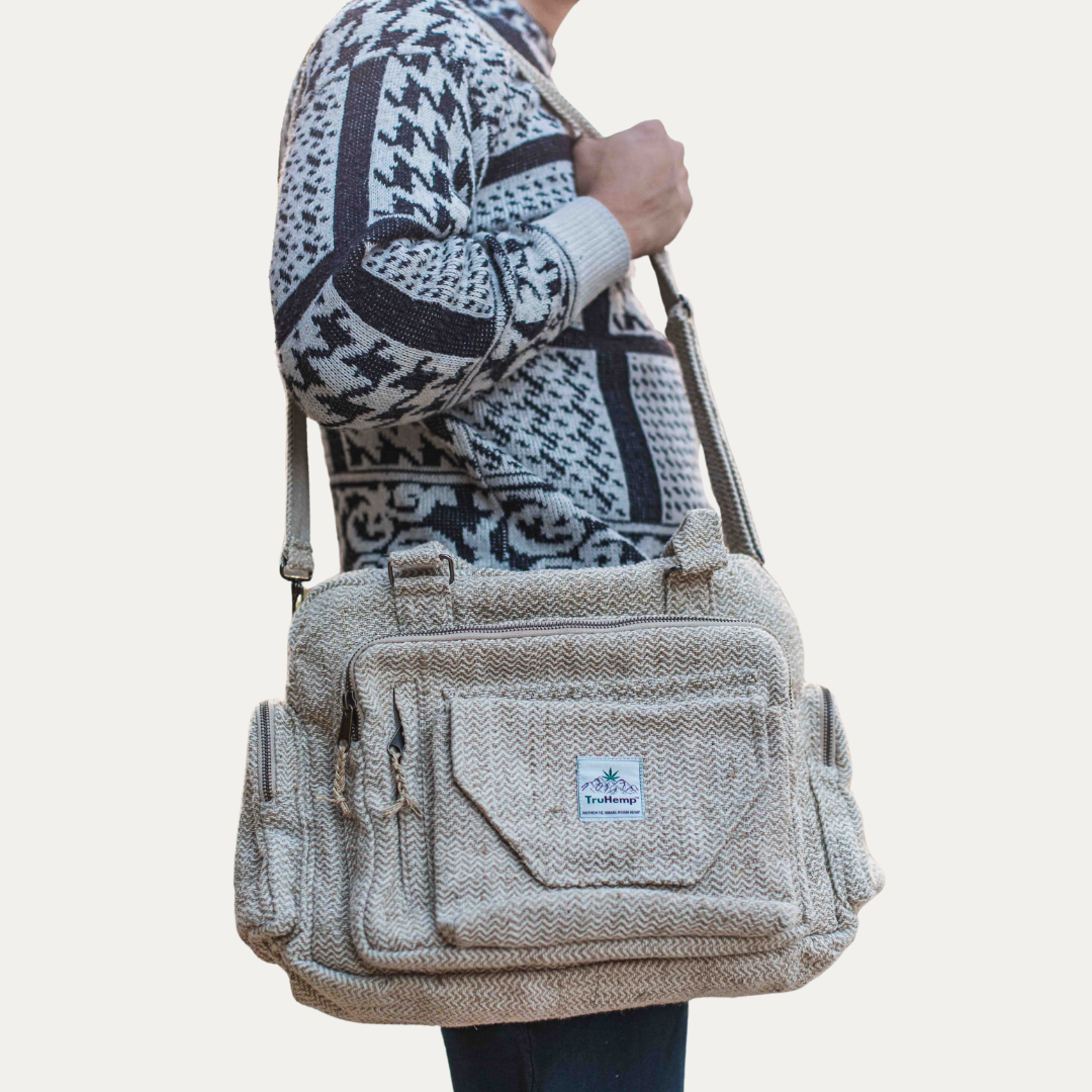 Hemp Laptop Briefcase Bag - Natural Hemp